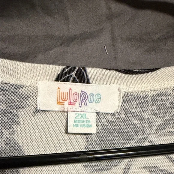 LuLaRoe Black and White Floral Cardigan - Picture 2 of 2